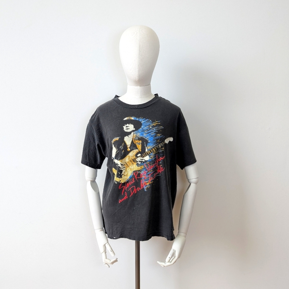 1980s Stevie Ray Vaughan tour tee double trouble‎ concert